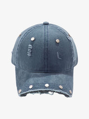 Distressed Rivet Detail Cap