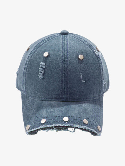 Distressed Rivet Detail Cap