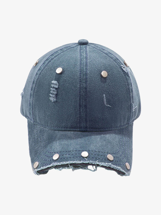 Distressed Rivet Detail Cap