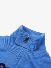Stick Figure Jacquard Cardigan