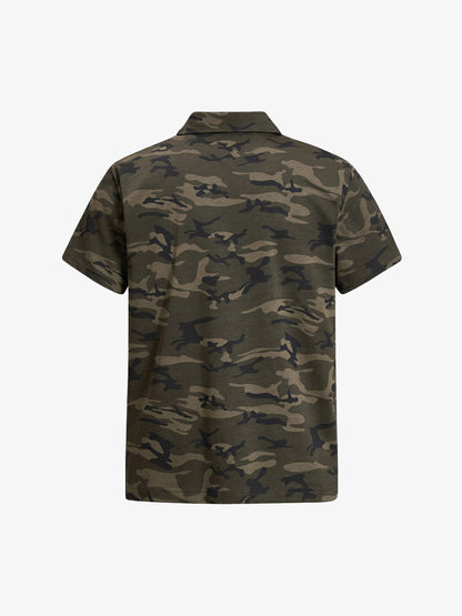 Floral Letter Print Polo Shirt