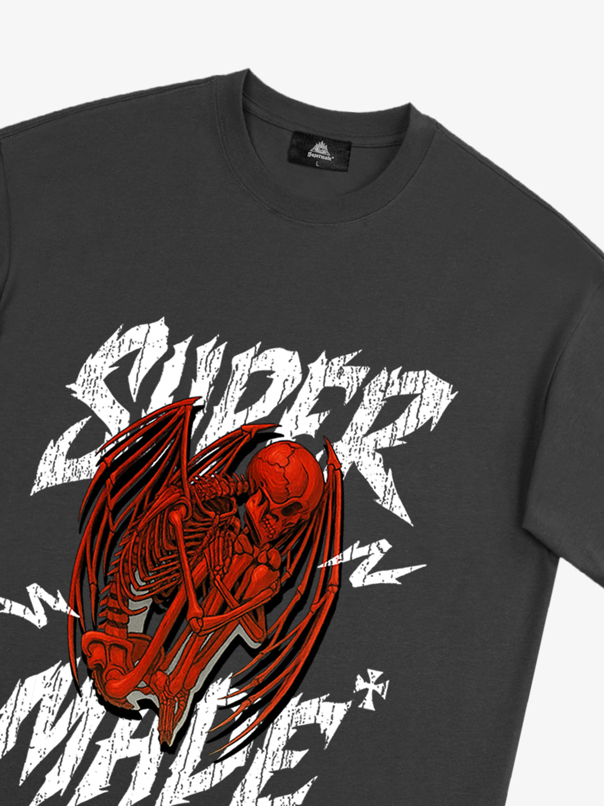 Street Angel and Devil Hatching Pattern T-shirt 