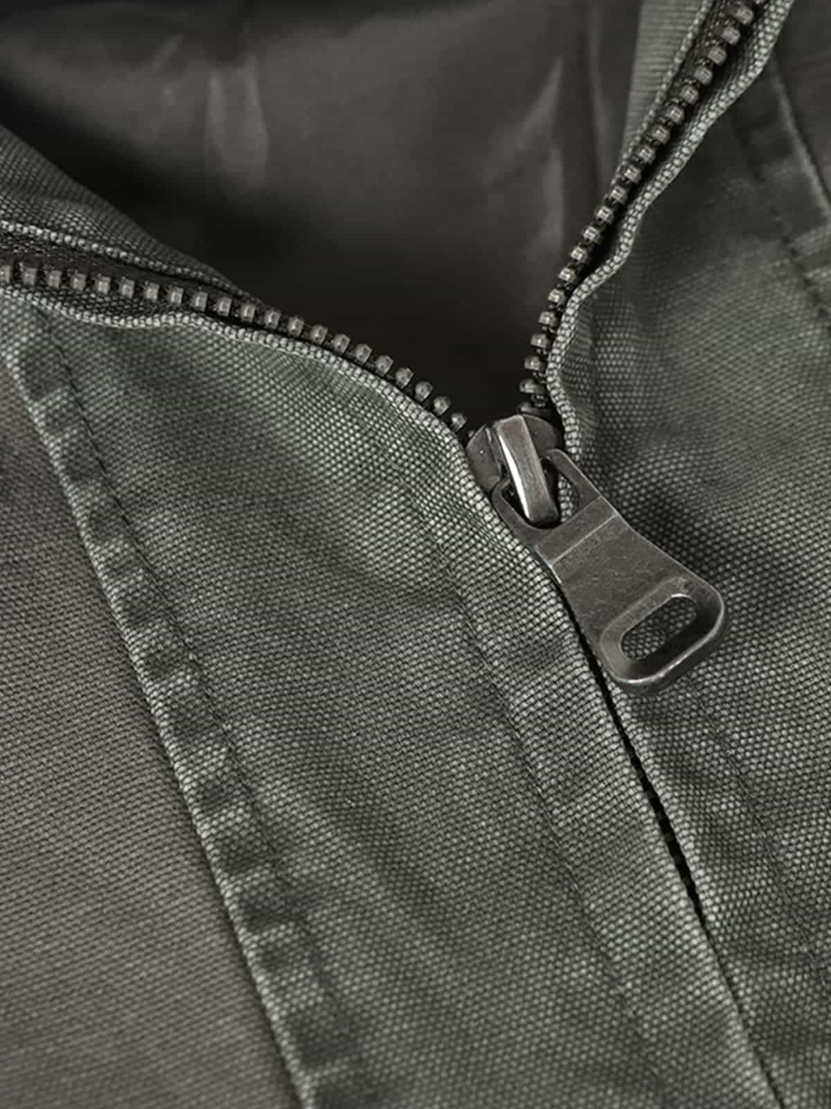 Retro Workwear Patchwork Hooded Utility Jacket 