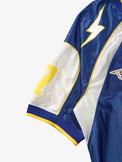 Supermade Blue Color-Blocked Lightning Bolt Pattern Jersey Design Customization 
