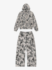 Scorpion Camo Zip Hoodie & Wide-Leg Sweatpants Set