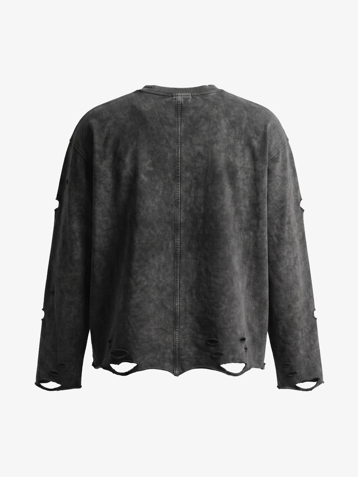 Embroidered Ripped Distressed Long Sleeve Tee