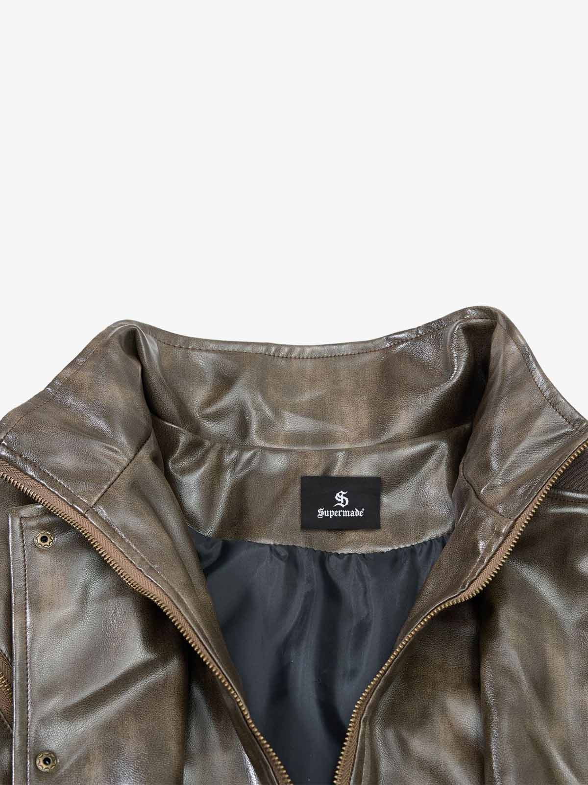 Structured Biker Leather Jacket