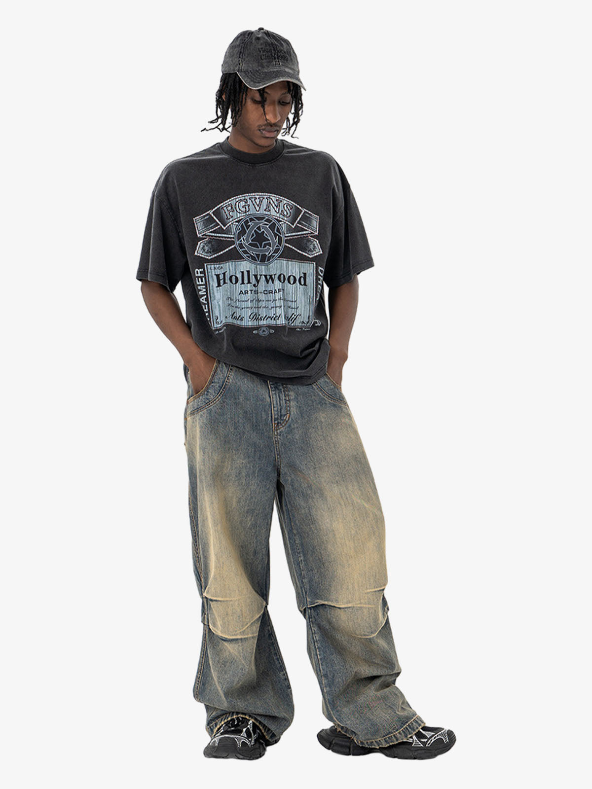 Vintage-Inspired Graphic Washed T-Shirt 
