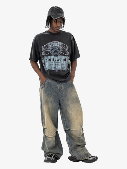 Vintage-Inspired Graphic Washed T-Shirt 