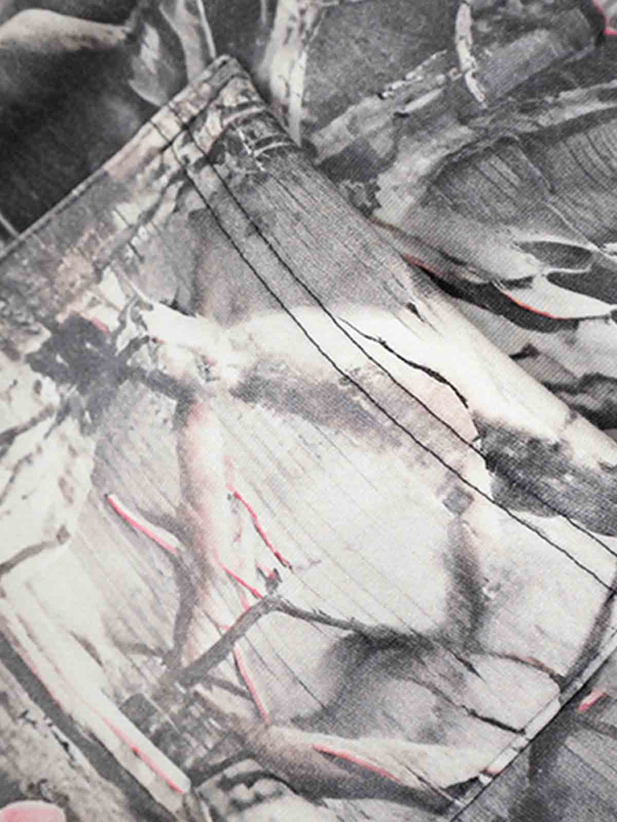 Gothic Devil Graphic Fleece-Lined Wide-Leg Sweatpants 