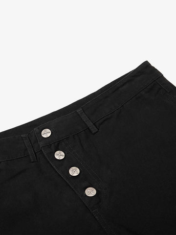 Detachable Multi-Button Flared Casual Flare Pants 