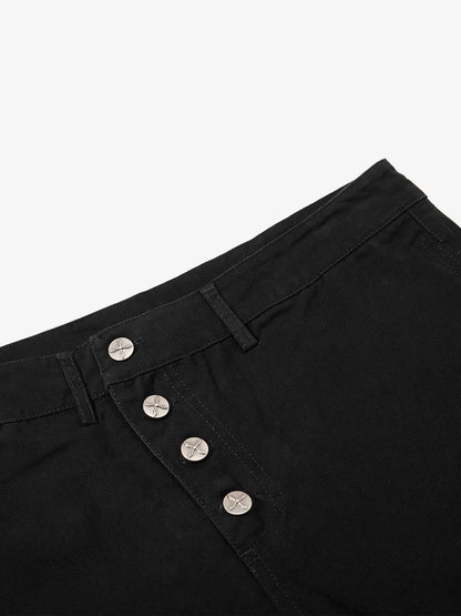 Detachable Multi-Button Flared Casual Flare Pants 