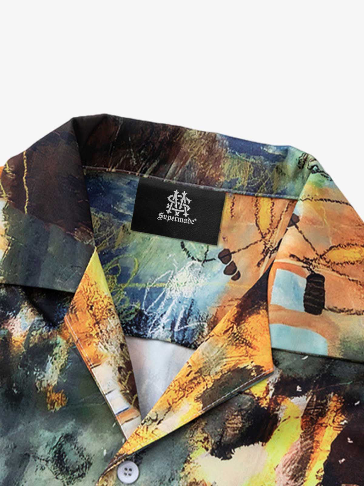 Thesupermade Oil Painting Print Short-sleeved Shirt 