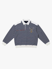 Anchor Embroidered Striped Heavyweight Sweatshirt
