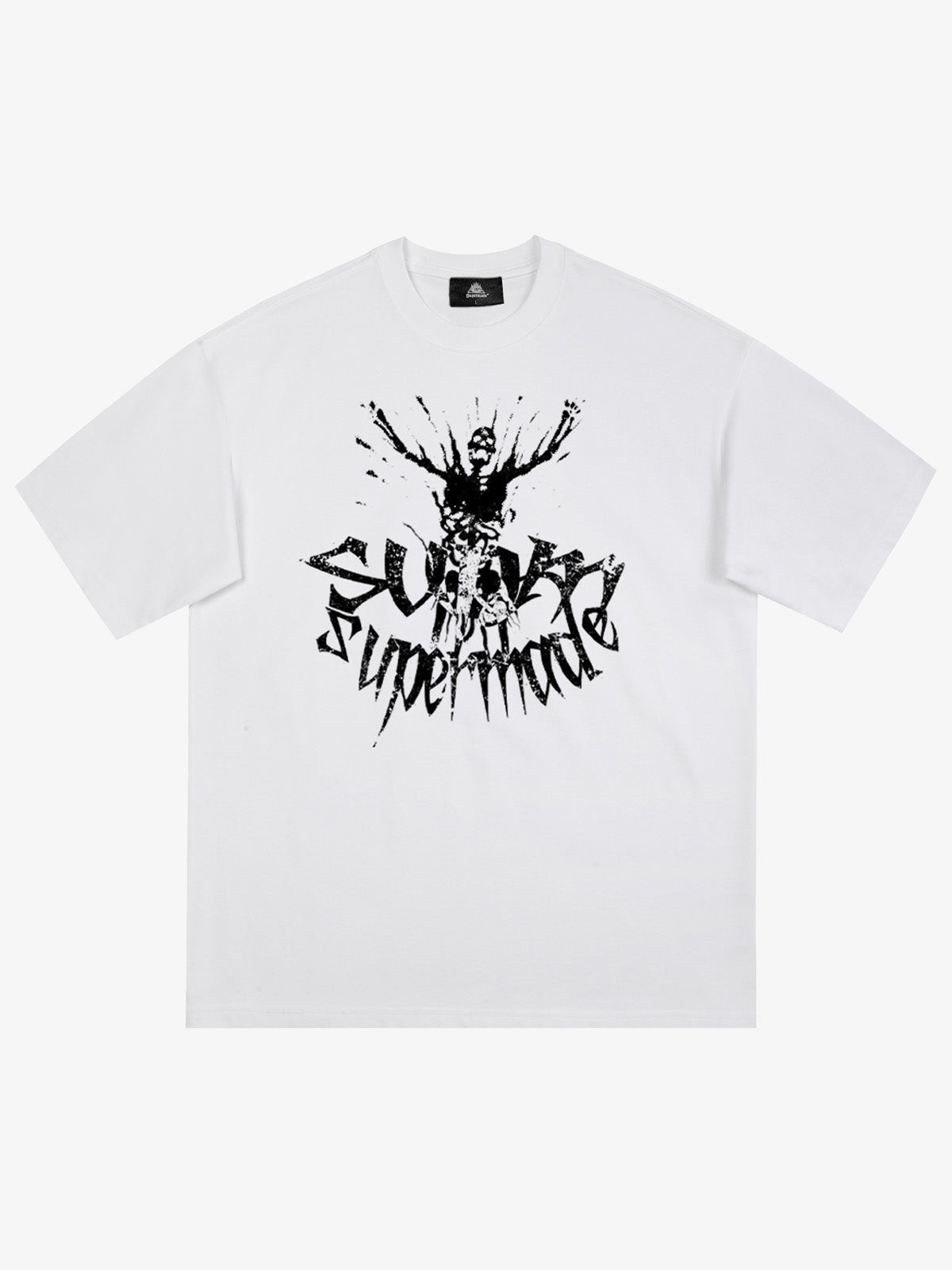 THE SUPERMADE TRENDY STREET OLD-FASHIONER SKULL PRINT T-SHIRT 