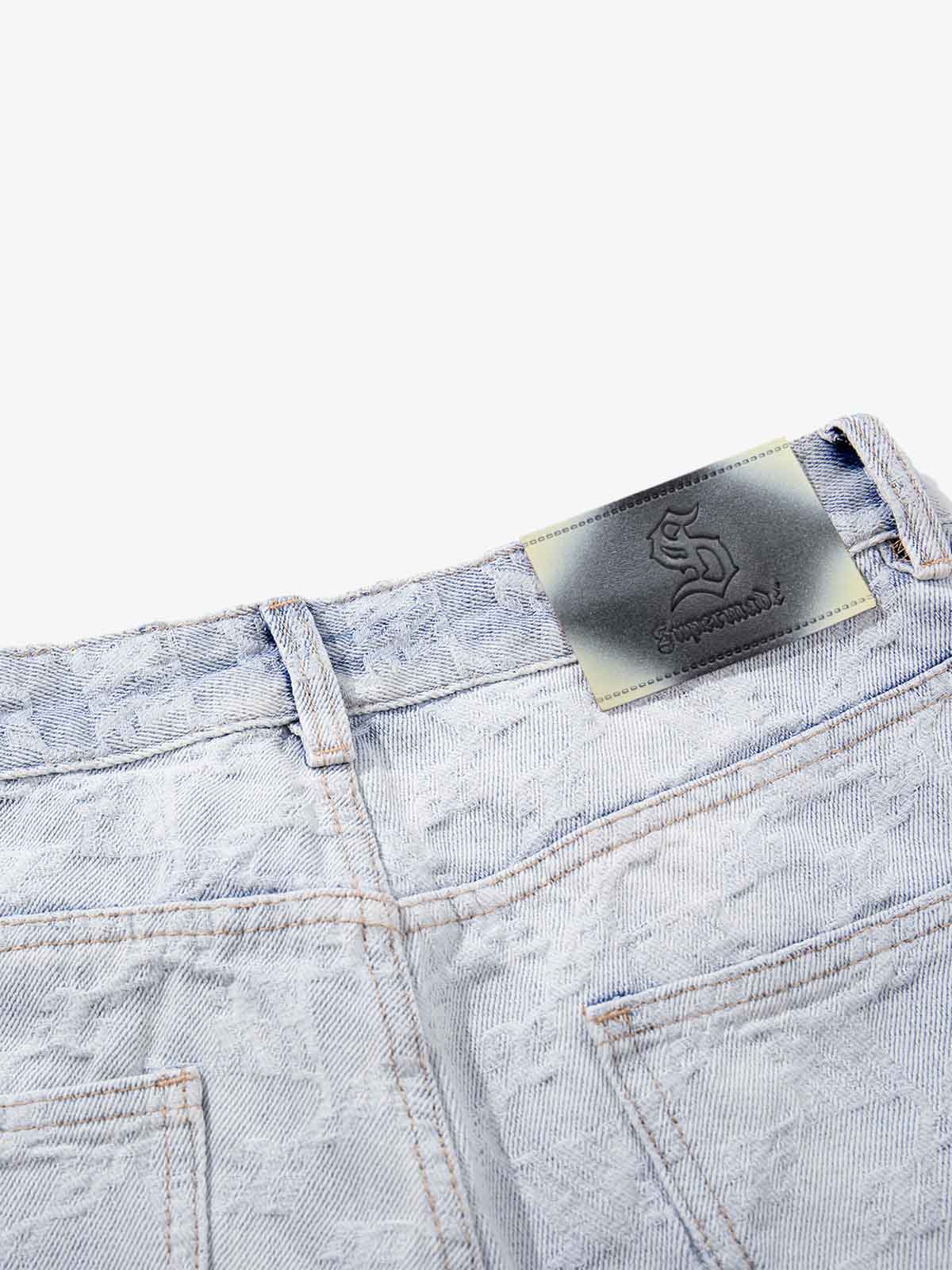 Gradient Wash Jacquard Denim Jeans 