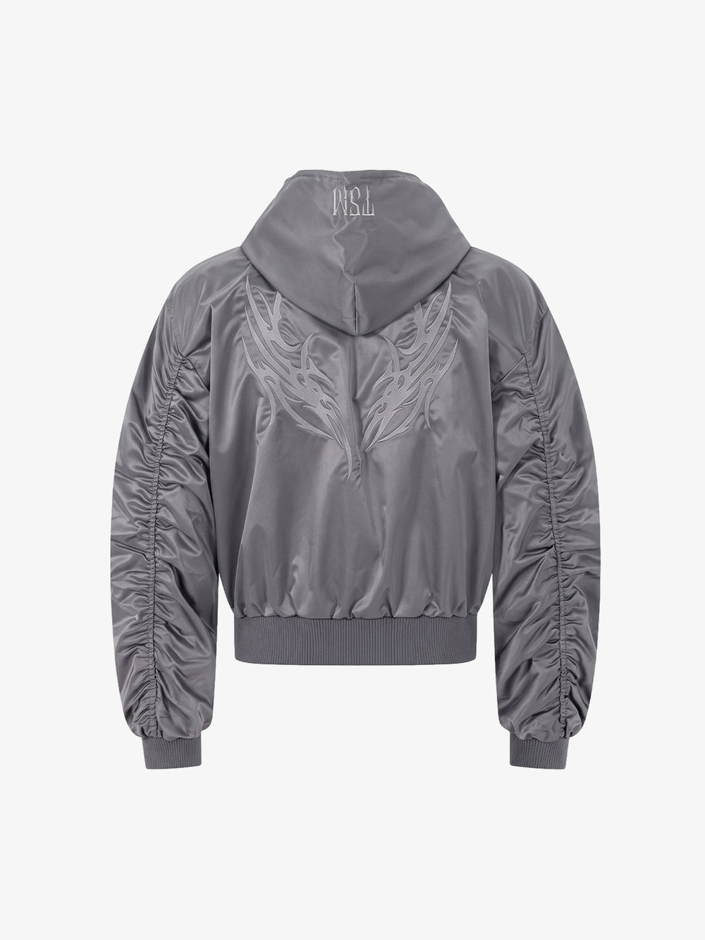 Bestickte, gesteppte Windjacke mit Kapuze