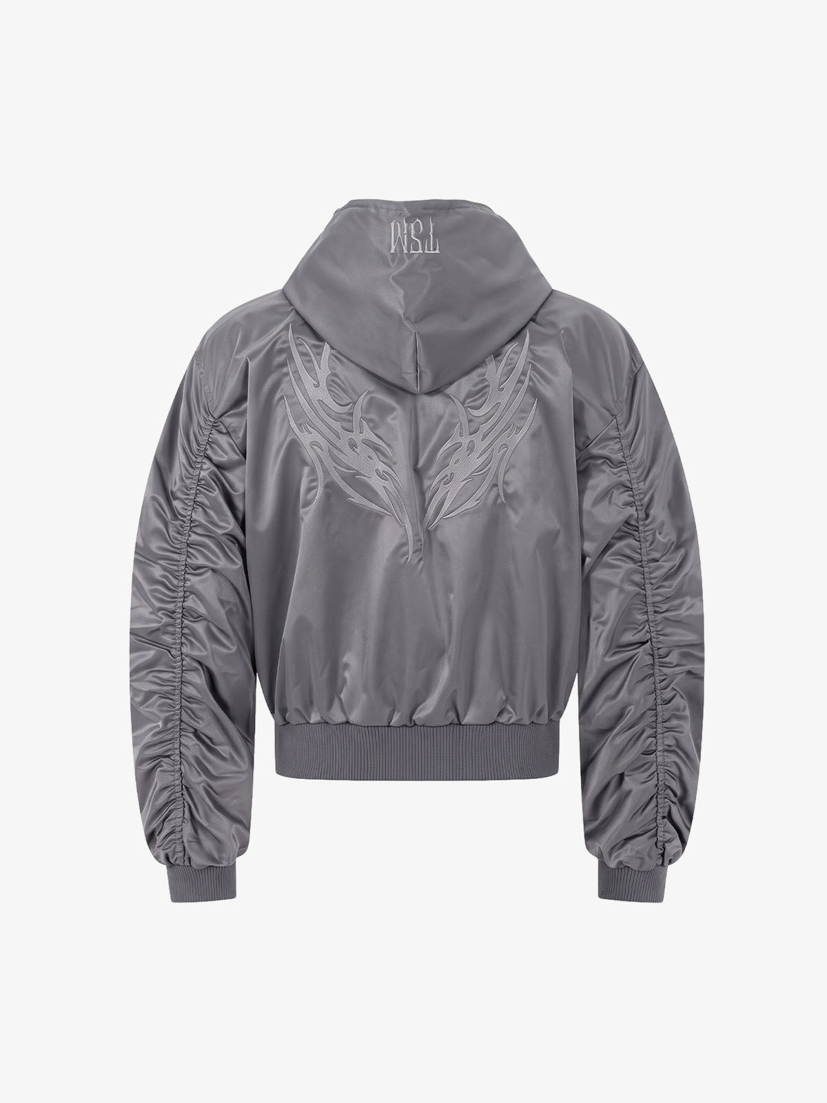 Embroidered Quilted Hooded Windbreaker Jacket