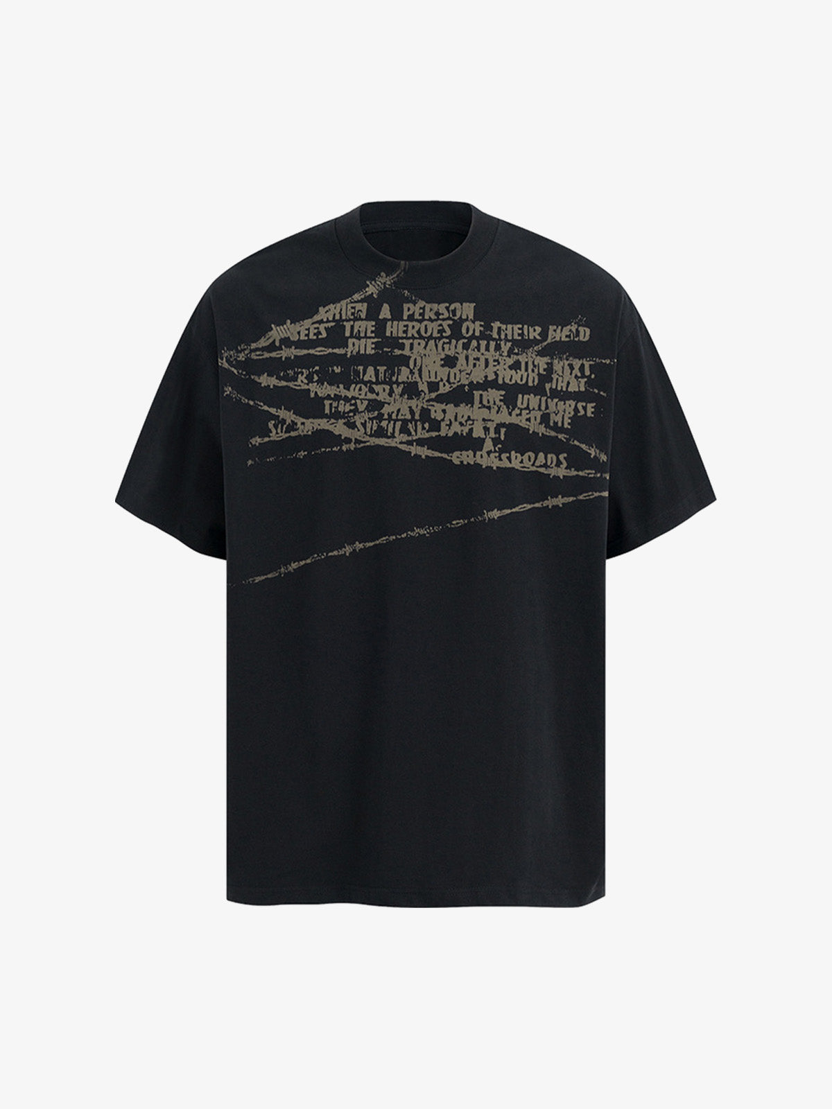 Street Retro Classic Flowing Letter Print T-shirt 