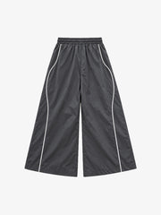 Retro Track Panel Zip-Up Jacket & Wide-Leg Track Pants Set