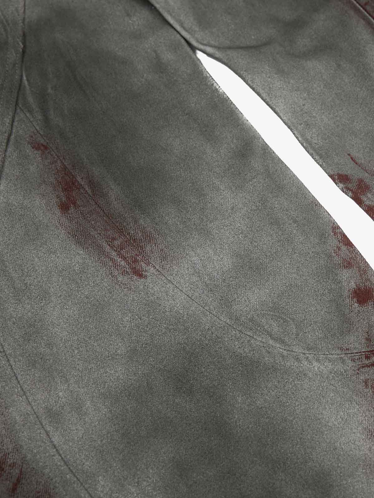 Distressed Vintage Wash Wide Leg Denim Jeans