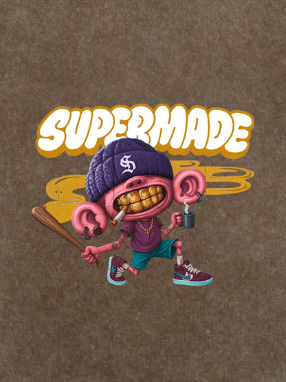 Thesupermade Cartoon Graffiti Baseball Cool Boy T-shirt 