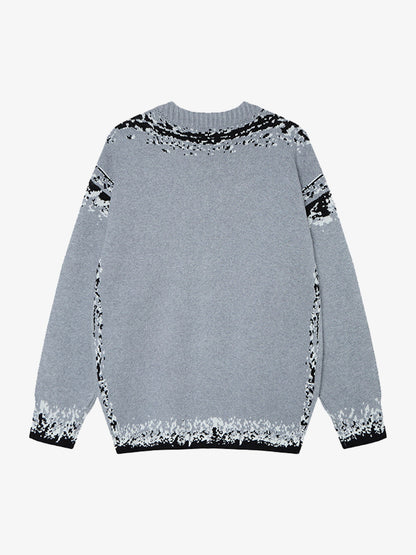 Retro Butterfly Gradient Knit Cardigan Sweater 