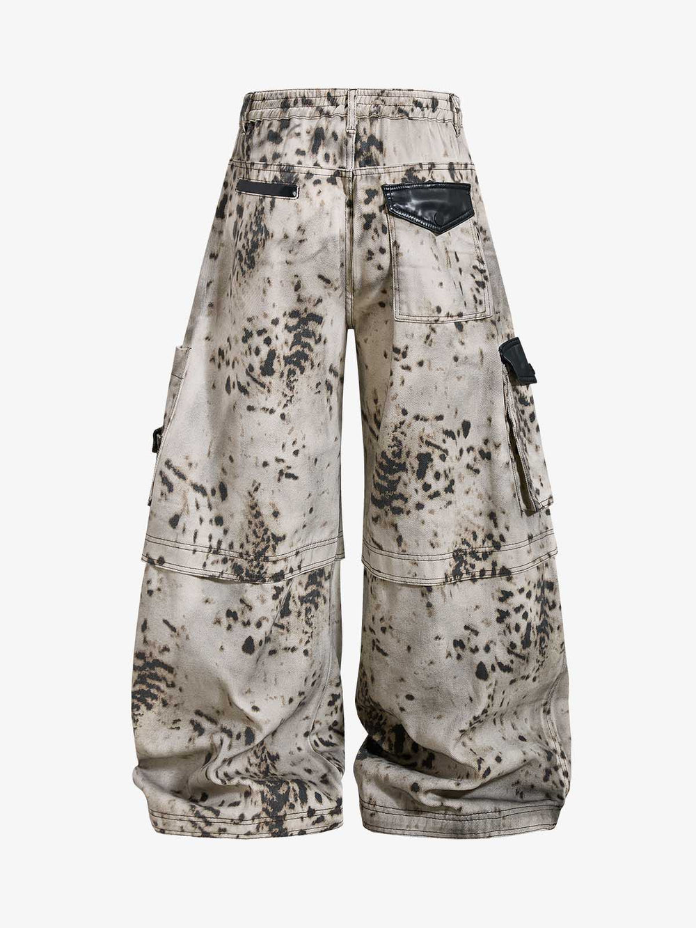 Leopard Patchwork Workwear Jeans