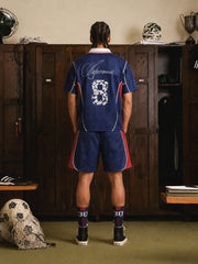 French Style Fleur-de-Lis Print Patchwork Custom Jersey Set - 2623 