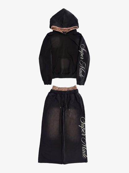 Leopard Print Boxy Fit Double Waist Set