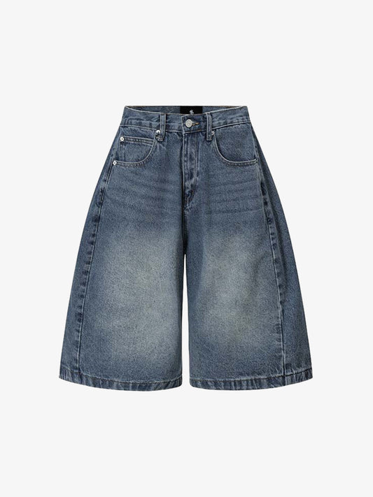 Denim Wide Leg Bermuda Shorts High Waist Relaxed Fit Summer Casual Women's Jeans Shorts 