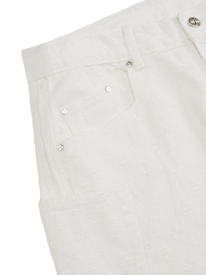 Textured Structured Barrel Jeans 