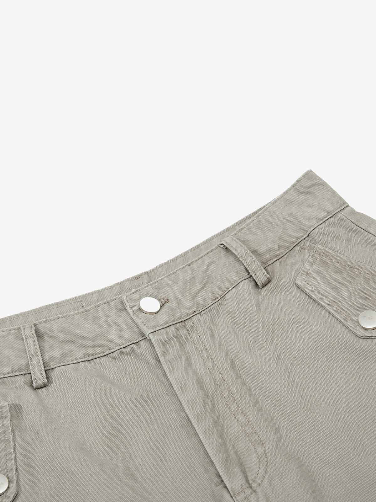 Ruched Cuffs Curved Cargo Pants 