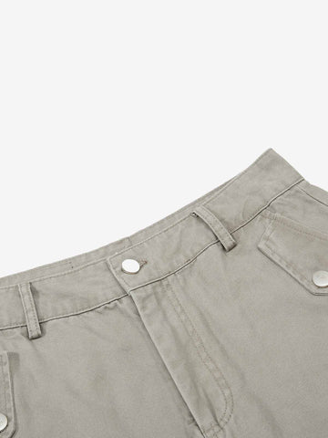 Ruched Cuffs Curved Cargo Pants 