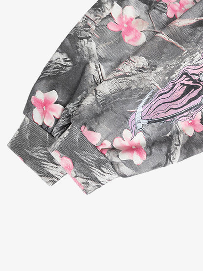 Vintage Floral Devil All-Over Print Hoodie 