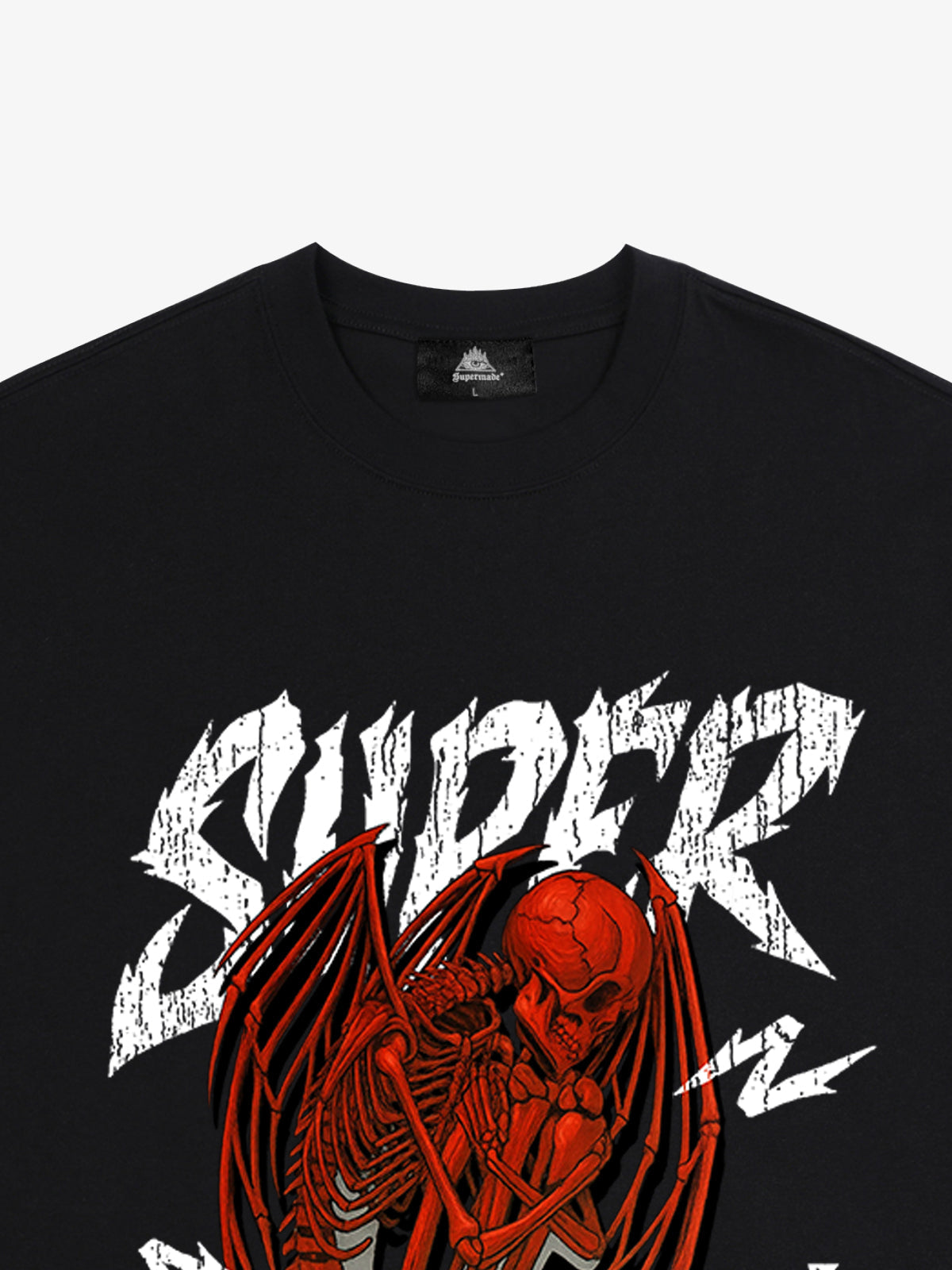 Street Angel and Devil Hatching Pattern T-shirt 