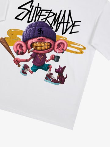 Thesupermade Cartoon Graffiti Trendy Weird Kid T-Shirt 