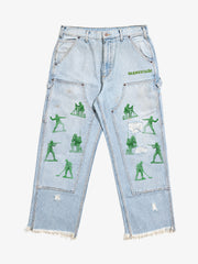 Action Figure Graphic Distressed Straight-Leg Utility Pants