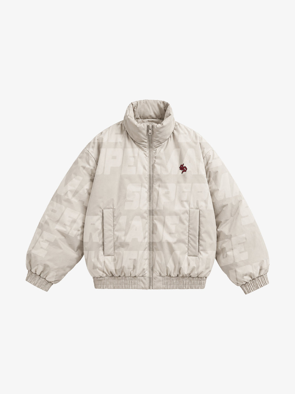 Embroidered All-Over Print Padded Coats