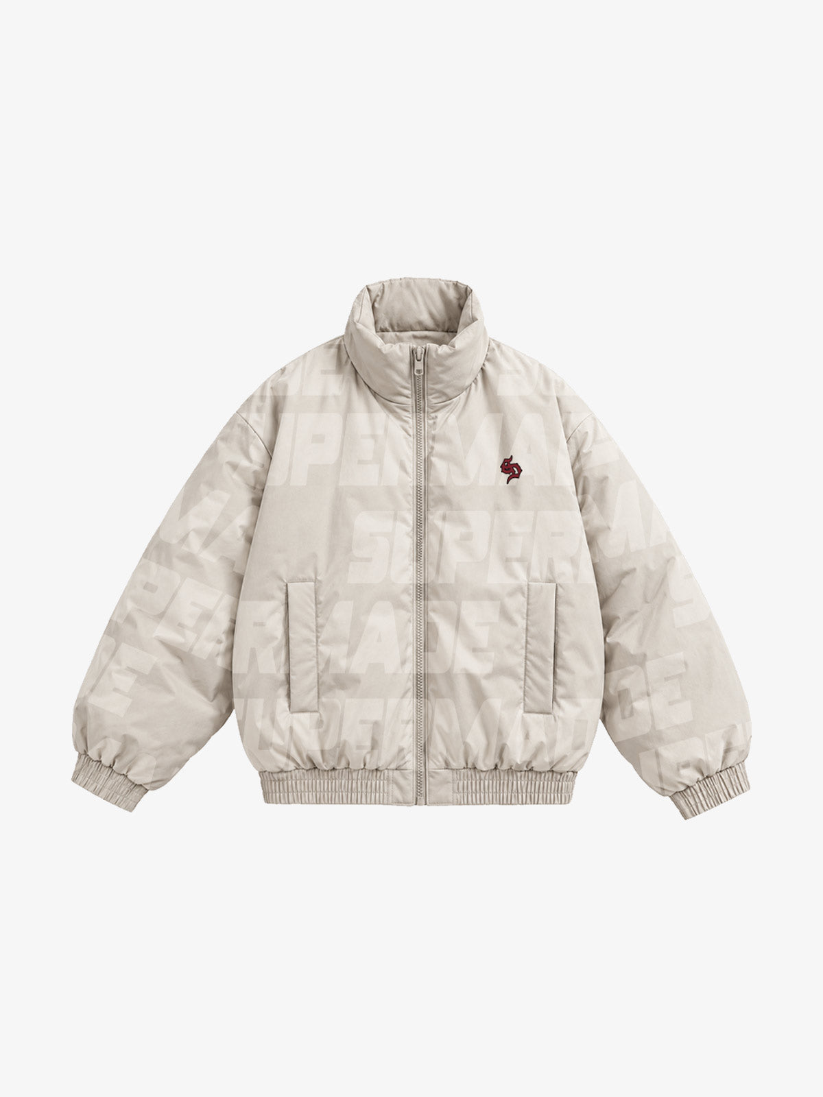 Embroidered All-Over Print Padded Coats