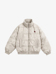 Embroidered All-Over Print Padded Coats