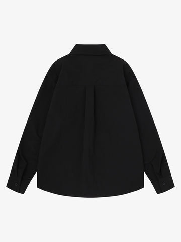 Dark Skull Print Long-sleeved Shirt