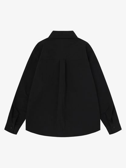 Dark Skull Print Long-sleeved Shirt
