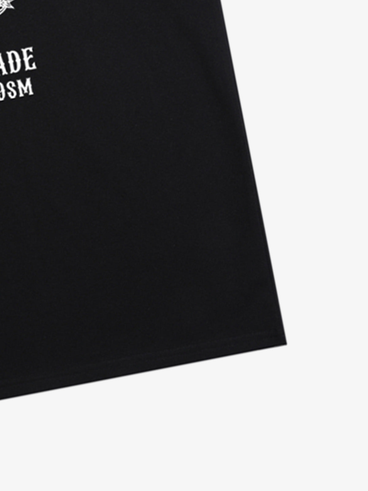 Cotton Black Heart Print Graphic T-Shirt with Floral and Skeleton Design 