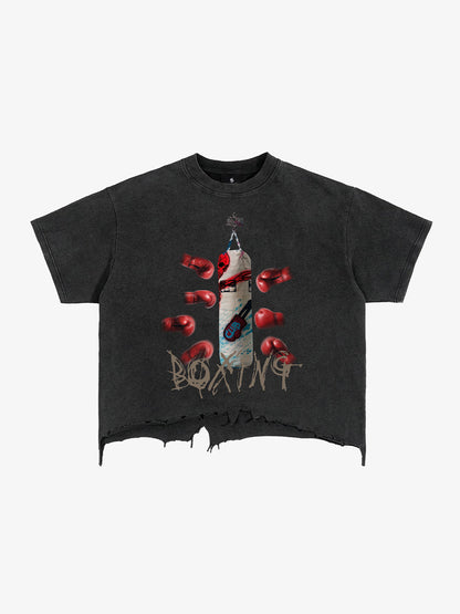 Distressed Boxing Graphic Tee