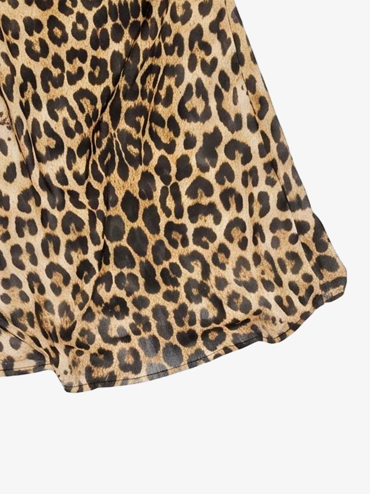 Leopard Cowl Neck Tie-Back Backless Vest