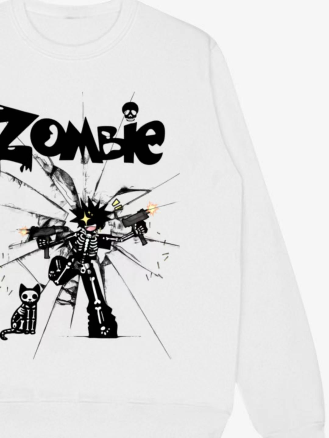 Zombie Themed Graphic Sweatshirt 