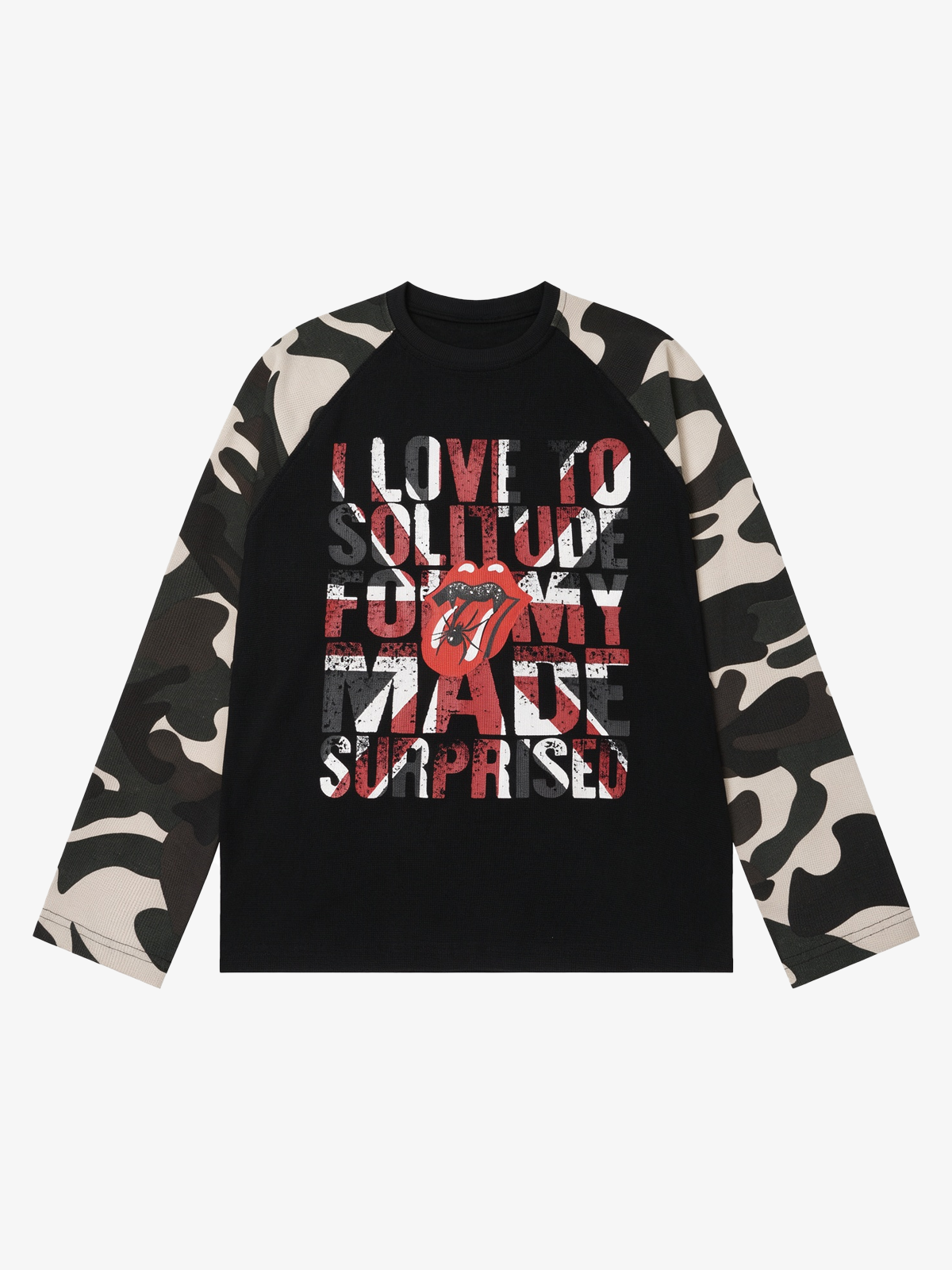 Camo Raglan Graphic Long-Sleeve Tee