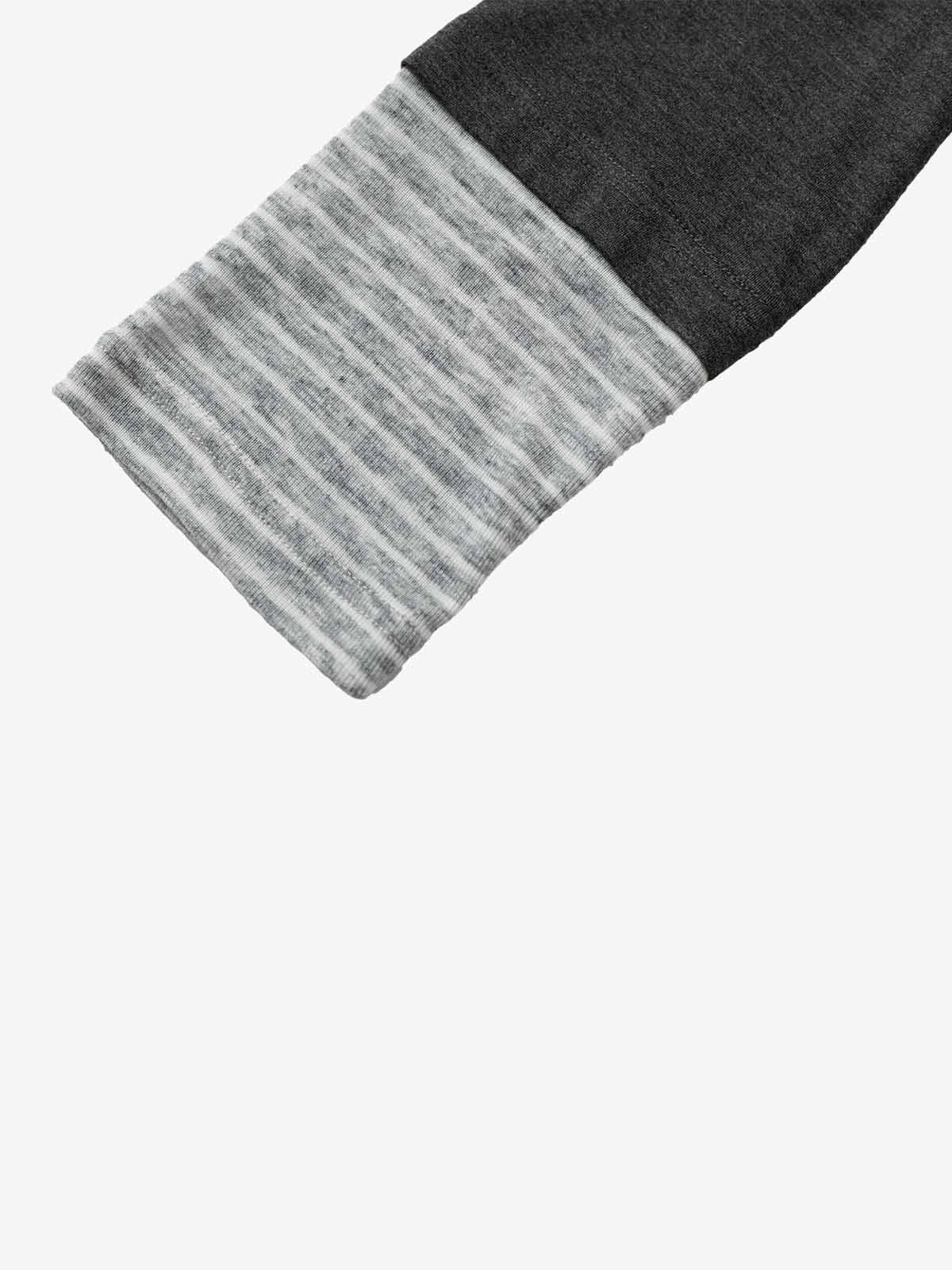 Necklace Pattern Striped Cowl Neck Long Sleeve Tee