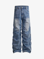 Y2K Faded Stacked Denim Jeans 
